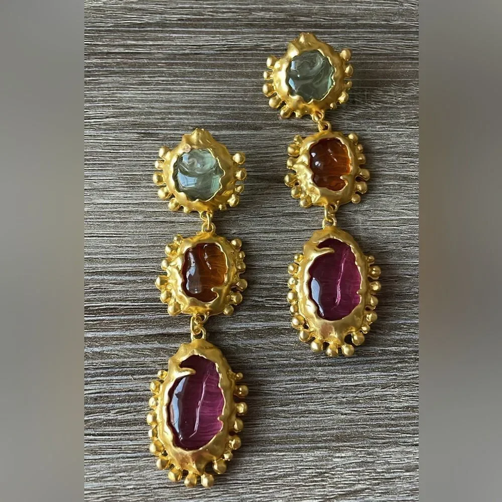 Zara drop earrings A138 - Picture 3 of 5